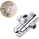 thumbnail image 1 of Desviador de brazo de ducha de 3 vías, soporte de montaje de válvula de ángulo de 1/2 pulgada para baño para ducha de mano, componentes de ducha universales cromados LingWen 9024715579461, 1 of 1