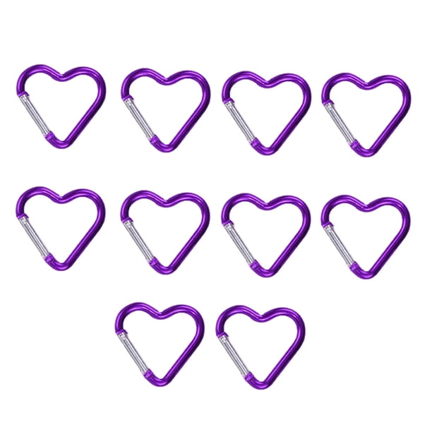 10 mosquetones con forma de corazón para llavero, bonitos mosquetones de aluminio para escalada, hamacas, correas de perro, portabotellas y llaves.