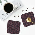 thumbnail image 5 of Lsque Red Hearts Pattern 4" Drink Coasters Set of 6, Leather Absorbent Coasters, Table Coaster Set Decorative Coffee Cup Coasters Housewarming Gift,Square, 5 of 7