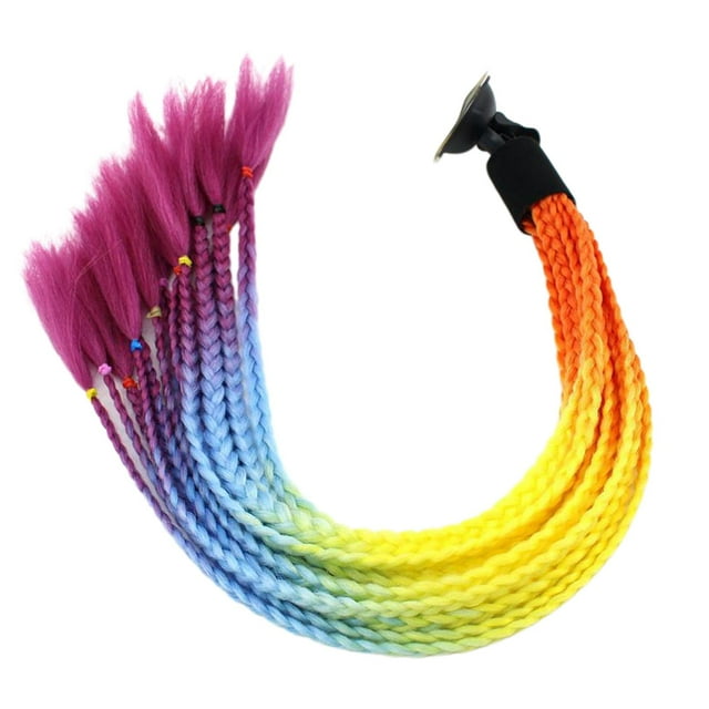 Trenzas para casco con degradado, coletas, trenzas para casco de moto Naranja amarillo