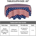 thumbnail image 2 of Patriotic Tablecloth Round 60 Inch Fourth of July Red White Blue Stars Tablecloths Washable Wrinkle Stain-Resistant Table Cloth Polyester Table Cover for Veterans Day Memorial Day, 2 of 6