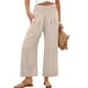 thumbnail image 1 of Pantalones Palazzo ANRABESS para mujer, cintura alta, pierna ancha, color almendra, 1 of 6