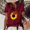 thumbnail image 1 of Pntutb Moda Mujer Causal Daisy Cuello redondo Blusa estampada Camiseta de manga corta Tops de verano Pntutb Pntutb-7288, 1 of 6