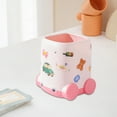 thumbnail image 4 of RBCKVXZ Cute Car Brush Pot, Pen Holder for Desk, Plastic Pencil Cup, Pen Organizer for Office Decor, Large Capacity Colored Pencil Holder, Home Desktop Accessories (Pink), 4 of 6