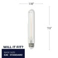 thumbnail image 2 of Bulbrite 862771 7.5 in. 5W Dimmable T9 Shape 2700K LED Bulb, Clear - Pack of 4, 2 of 7