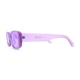 thumbnail image 4 of Womens Pop Color Rounded Mod Narrow Rectangle Plastic Sunglasses Purple, 4 of 4