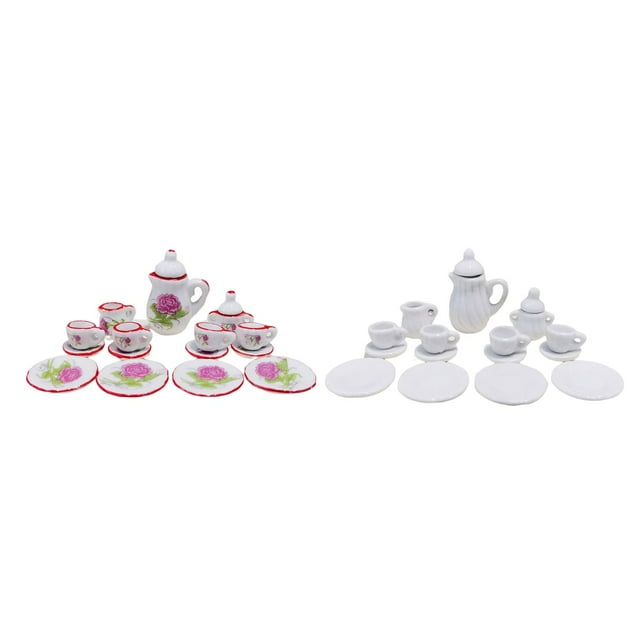 1:12 Scale Tea Cup Set Model Life Scene Dining Room Furniture Supplies Decor Hugo Casa de muñecas en miniatura