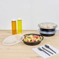 thumbnail image 4 of Restaurantware-Asporto 48 Ounce To Go Boxes, 100 Microwavable Take Out Food Containers - Clear Plastic Lids Included, Do Not Contain BPA, Black Plastic Catering Food Containers, Disposable, Round, 4 of 11