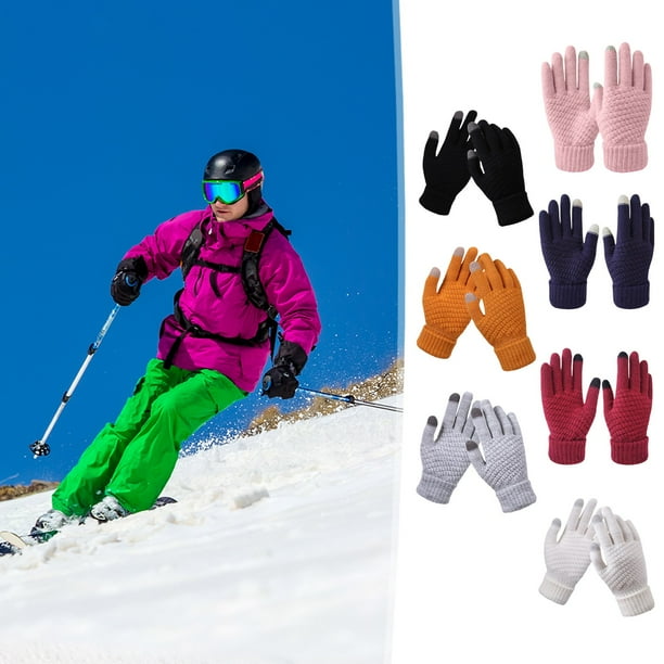 Guantes de Invierno de Punto para Mujer, Pantalla Táctil Impermeable Impermeable Impermeable Contra el Viento - Guantes Térmicos Suaves y Cálidos para Deportes para Actividades al Aire Libre