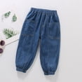 thumbnail image 2 of YunPes Toddler Kids Boys Baggy Jeans Casual Elastic Waist Denim Joggers Pull on Loose Jeans for Girls Y2K Streetwear Cargo Trousers, 2 of 4