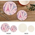 thumbnail image 4 of GZHJMY 2PCS Beautiful Colorful Paris Eiffel Tower Love Heart Trivets Pot Holders Set and Placemats Set, Table Mats for Cooking and Baking, Cotton Braided Hot Pads, 7.09"+9.45", 4 of 7