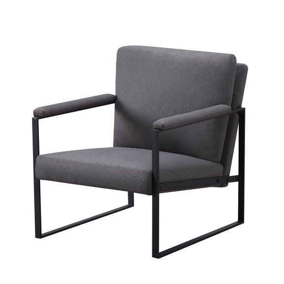 26.8-inch Modern Minimalist Metal Frame Armchair | Comfortable High-Density Foam Cushion | Suitable for Living Room, Study, Bedroom