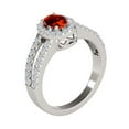 thumbnail image 2 of Rings for Women 1.68 Carat Diamond and Oval Shaped Garnet Ring prong 10K White Gold, 2 of 5