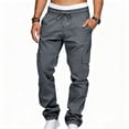 thumbnail image 5 of Mavick Pants for Men Drawstring Casual Hiking Joggers Athletic Trousers Loose Straight Sweatpants for Men, 5 of 9