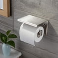 thumbnail image 2 of XISOBO Porte-Rouleau de Toilette avec Étagère en Acier Inoxydable Sans Perçage Auto-Adhésif Ou Mural, 2 of 5