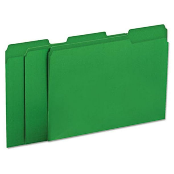 Dossiers de Fichiers Colorés Universels 10502-.33 Couper un Pli Onglet- Lettre- Vert- 100-Boîte
