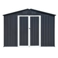 thumbnail image 2 of LoLado 10x8 FT Outdoor Metal Storage Sheds, Garden Sheds Waterproof with Lockable Doors, for Backyard, Lawn, Dark-grey, 2 of 5