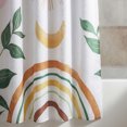 thumbnail image 3 of REGALWOVEN Leaf Print Shower Curtain, Bohemian Modern Waterproof Bathroom Shower Curtain Sets with 12 Plastic Hooks, Washable Pink Orange 71"W x 71"L, 3 of 5