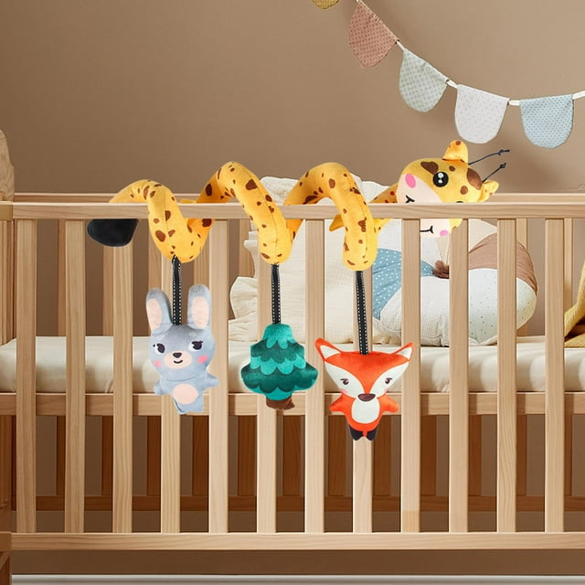 Asiento en espiral para bebé, juguetes sensoriales, coordinación, reconocimiento de colores, decoración, cochecito, juego de actividades para recién Con forma de animal
