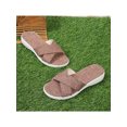 thumbnail image 5 of Amavo Slide Sandals for Women Mules Backless Summer Wedge Casual Open Toe Slippers Walking Breathable Shoes Brown 8, 5 of 10