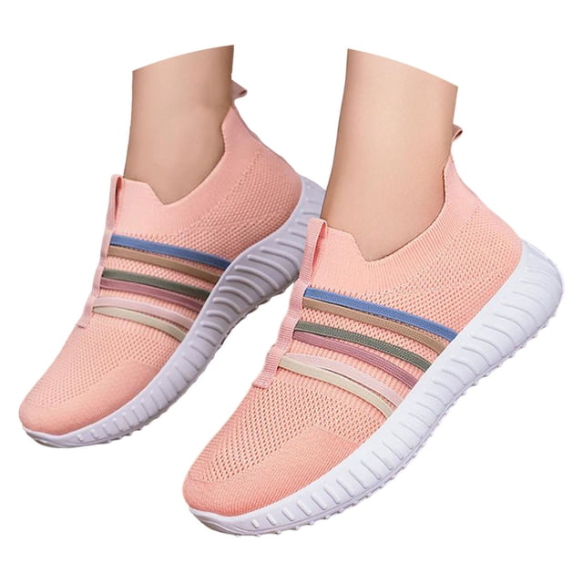 Chaussures de Marche pour Femmes en Maille Respirante Espadrilles de Course Antidérapantes Chaussures d'Entraînement de Randonnée