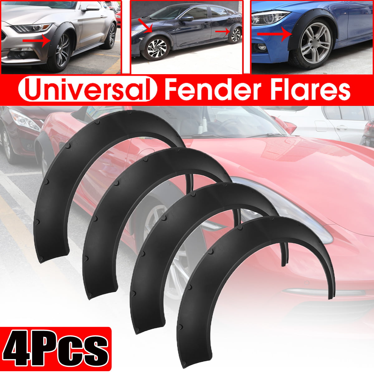 4PCS Fender flares For Honda Civic FG Extra Wide Body kit Wheel Arches 3.5"/90mm