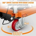 thumbnail image 3 of Hydraulic Lift Table Cart 330 lbs Capacity 50 In Double Scissor Lift Table with Locking Wheels and Non-Slip Platform for Material Handling Orange, 3 of 7