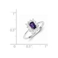 thumbnail image 2 of Primal Silver Sterling Silver Rhodium Amethyst and Cubic Zirconia Ring, 2 of 4