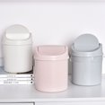 thumbnail image 4 of Modern Desktop Plastic Mini Trash Can with Swing Lid, Tiny Wastebasket for Bathroom Vanity, Tabletop or Coffee Table - Dispose of Cotton Rounds, Makeup Sponges, Tissues, 4 of 7