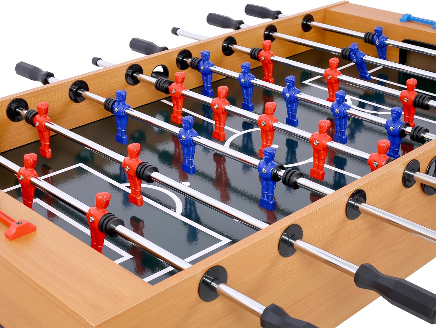 Rugerasy 54Inch Foosball Table,Soccer Game Table with Analog Scoring and Free Accessories,Competition Sized Football Arcade for Adults,Indoor Game Room Sport,Brown