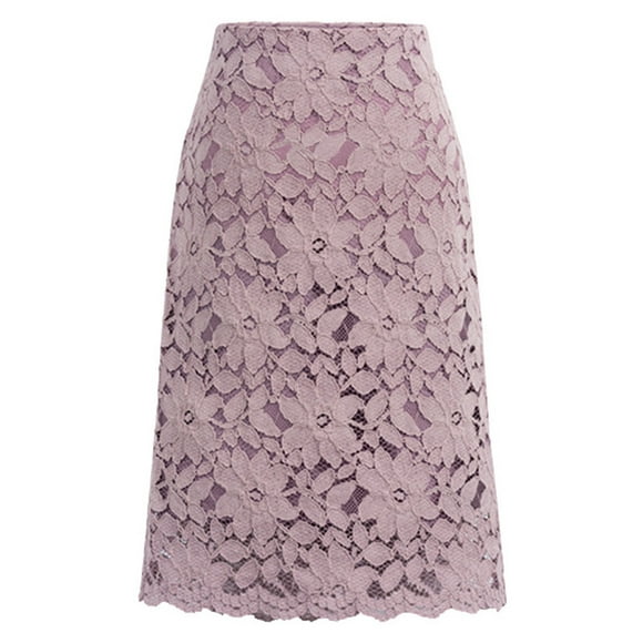 Mrat Skirt Women's Print Mini Skirt Ladies Fashion Lace Skirt High Waist Solid Slimming A-Line Buttocks A-line Skirt Gothic Skirt