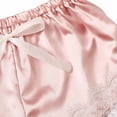 thumbnail image 5 of Stamzod 4 Piece Womens Pajama Sets Womens Sleepwear Satin Long Sleeve Solid Color Tops Shorts Sexy Lace Suspenders Shorts Drawstring Ventilate Fashion Women Homewear, 5 of 7