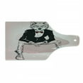thumbnail image 1 of Indie Cutting Board, Hipster Portrait of Sitting Wild Wolf Glasses Smart Casual Outfit, Decorative Tempered Glass Cutting and Serving Board, Wine Bottle Shape, Pale Pink Burgundy Black, by Ambesonne, 1 of 1