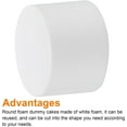 thumbnail image 3 of MECCANIXITY Round Foam Cake Dummy 4 Inch x 2.8 Inch Circle Dummy Cake Set for Wedding Cakes, Birthday Cakes, Crafts, and Window Displays 1 Pack, 3 of 4