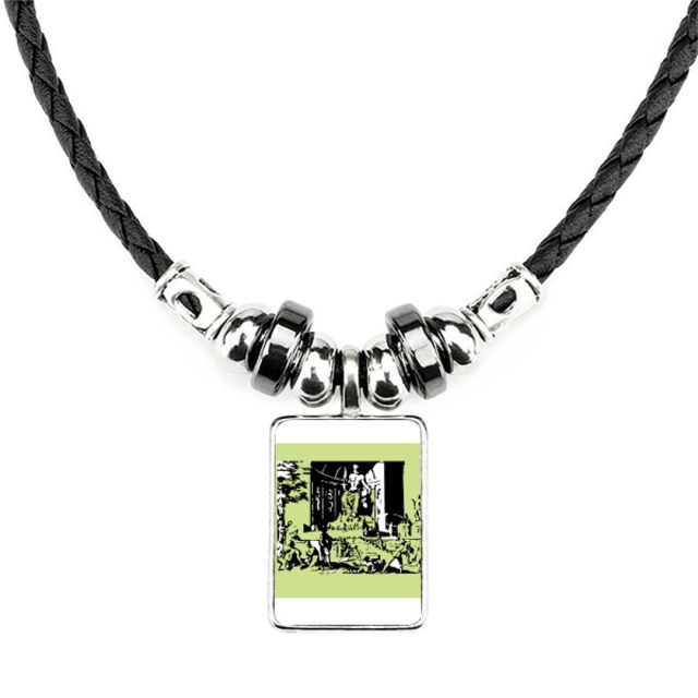 escultura de olimpia collar a mano colgante de cuerda de cuero Unbranded M