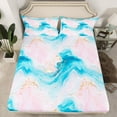 thumbnail image 2 of Homewish Modern Fluid Art Bed Sheets,Abstract Splatter Ink King Sheets,Blue Pink Sheet Set For Men Women,Ultra Soft Home Decor,4 Pieces, 2 of 7