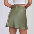 thumbnail image 5 of yillto Satin Silky Skirts for Womens Summer Short Causal Business Mini Skirt Work Office Party Dress, 5 of 7