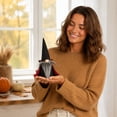 thumbnail image 6 of Halloween Faceless Gnome Doll Ornament 1 Pack Soft Cloth Black Witch Cloak & Hat Holiday Decor Washable Tabletop Figurine for Indoor Home Party Halloween Christmas Festival Decoration Gift, 6 of 7