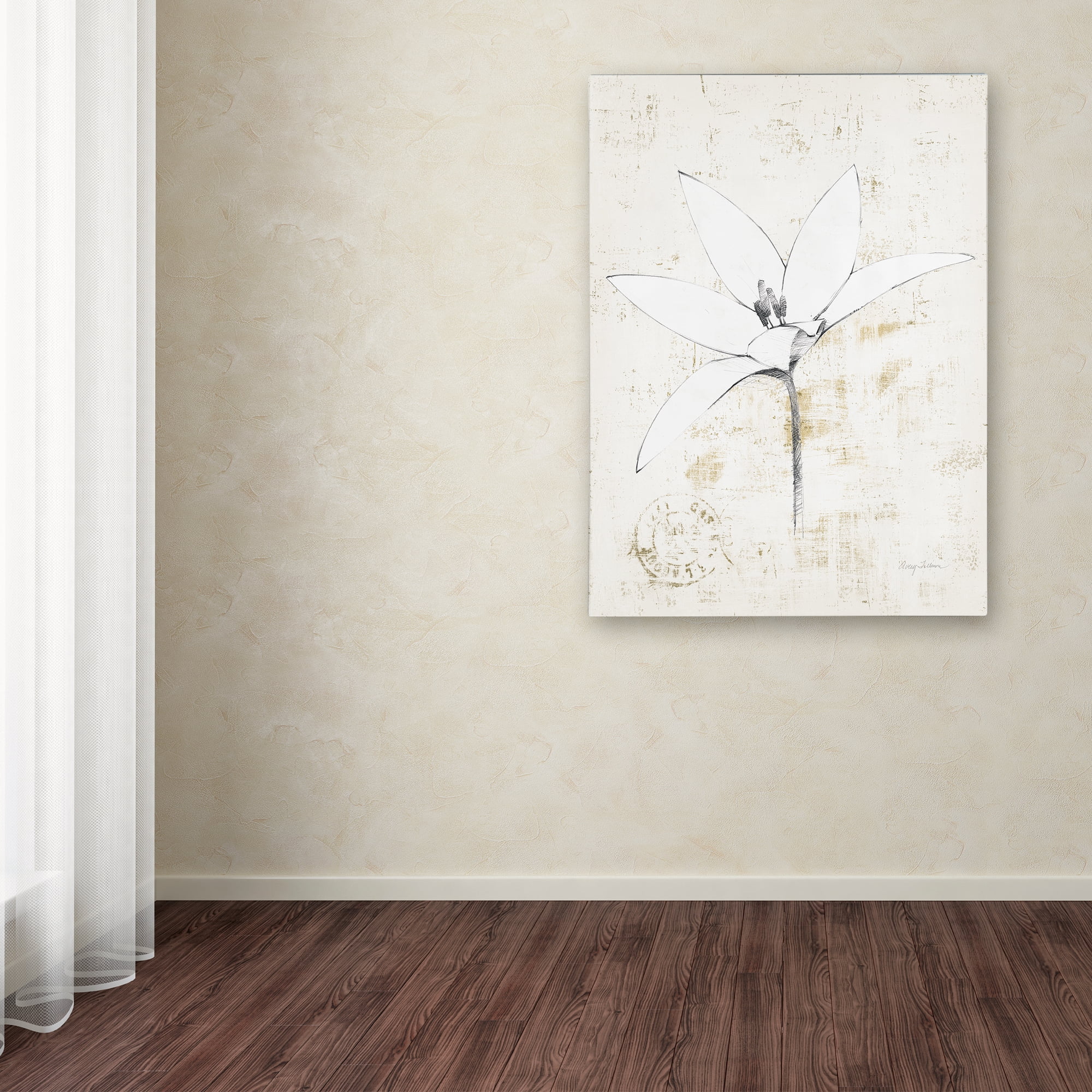 Trademark Fine Art 'Pencil Floral XII Gold' Canvas Art by Avery Tillmon