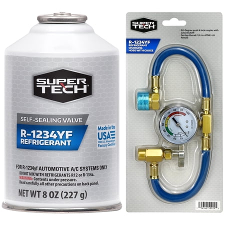 Super Tech R-1234YF Refrigerant 8 oz Cans – 12 Pack Bulk Automotive A/C Recharge
