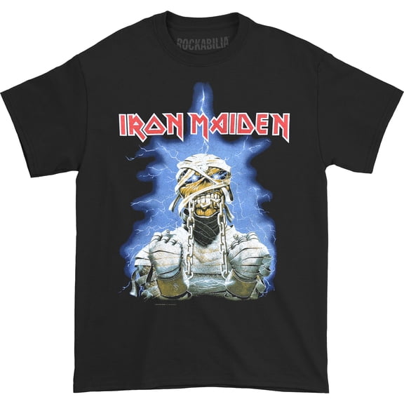 Men's Iron Maiden World Slavery Tour '84 - '85 (Back Print) Slim Fit T-shirt Small Black