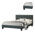 thumbnail image 3 of Dex Modern Platform Queen Size Bed, Plush Tufted Upholstery, Charcoal Gray, 3 of 5