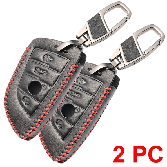 DON'T TOUCH MY KEY 2Pcs 4 Button Leather Car Key Case Cover Protector for BMW X5 X6 F15 F16 G30 7 G11