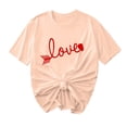thumbnail image 2 of TIMIFIS T-Shirts de la Saint-Valentin pour Femmes, Manches Courtes, Col Rond, Mode, Imprimé Cœur d'Amour, 2 of 4