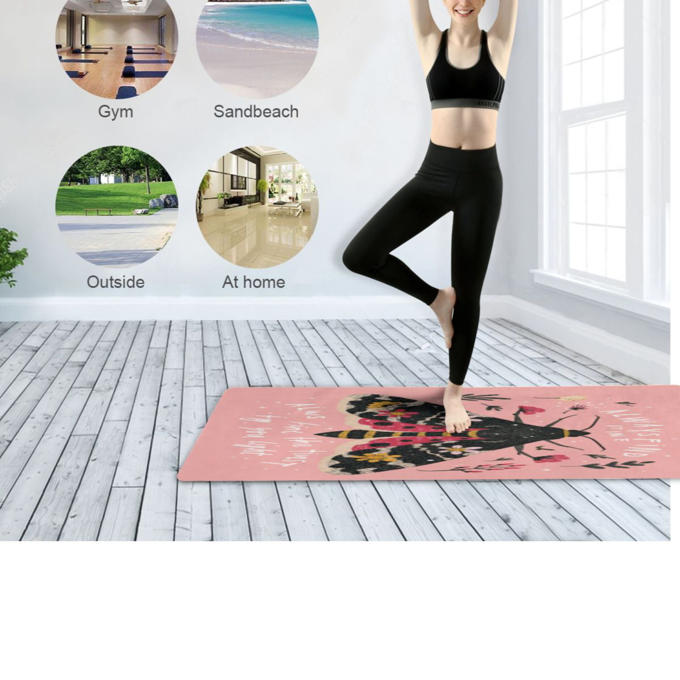 BZSMCE Yoga Mat Women Fitness Mat Light Of Hope Pattern