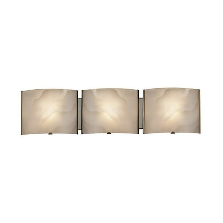 3 Light Chrome Bath CHLOE Lighting AMPERE Transitional 3 Light Chrome Metallic Bath Vanity Wall Fixture White Frosted Alabaster Glass 25