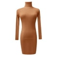 thumbnail image 4 of WTXUE Long Sleeve Dress, Ladies Autumn Winter Turtleneck Knitted Sweater Dress Long Sleeve Dress, Petite Dresses for Women, S, 4 of 4