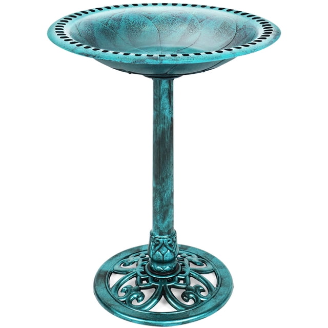 Pedestal para pájaros Best Choice Products, vintage, verde, 28 cm
