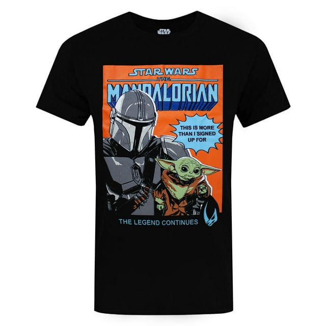 Star Wars T-Shirt à Manches Courtes Noir Grogu pour Hommes (Grand)