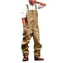 Outfmvch Cargo Pants For Men Jeans For Men Mens Bib Overall Long Lightweight Casual Loose Fit Walkshort Jumpsuit Button Rompers Romper Yellow L
